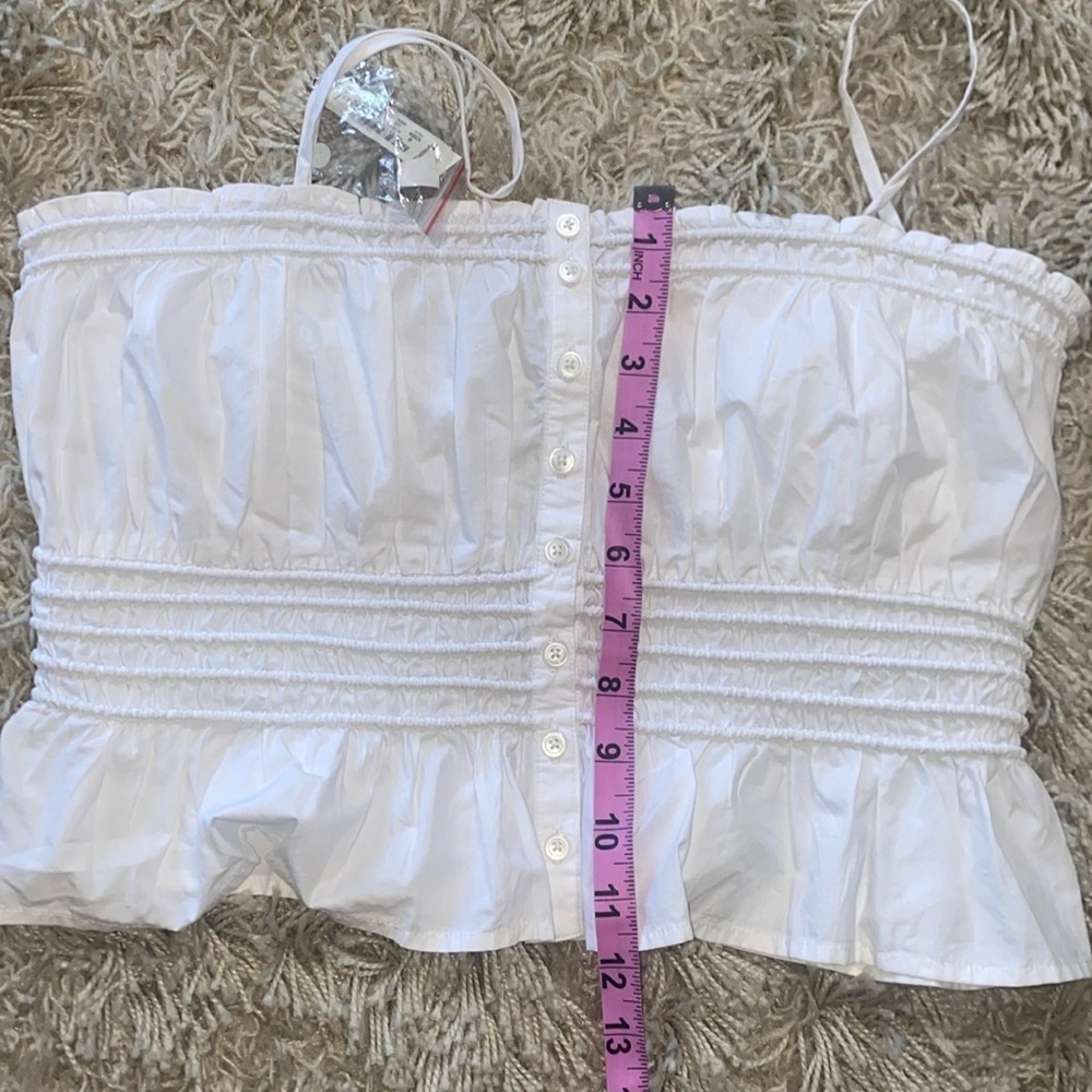 Madewell NWT Smocked Button-Front Top in Poplin S… - image 12